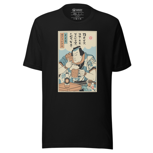 Samurai Save Water Drink Beer Ukiyo-e Funny Saying Unisex T-Shirt