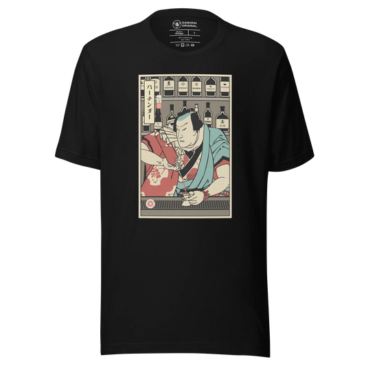 Samurai Bartender Wine Ukiyo-e Unisex T-Shirt - Samurai Original