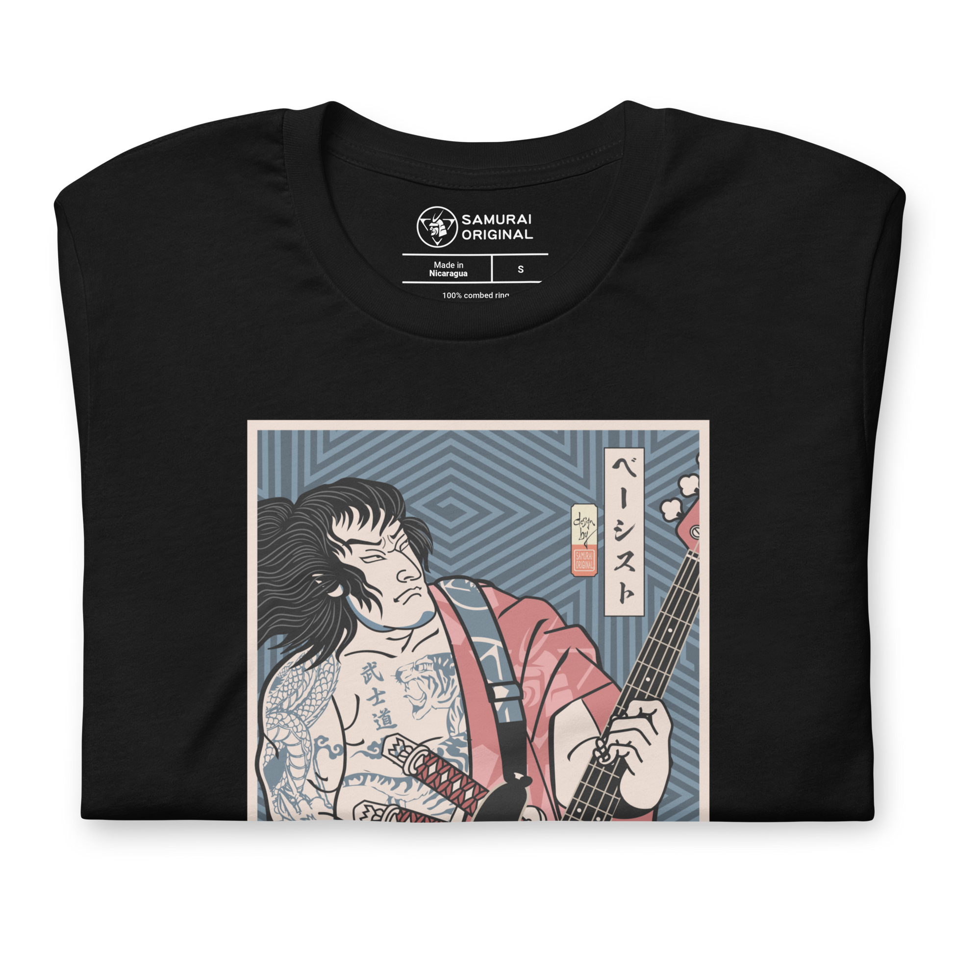 Samurai Bassist Player 5 Music Ukiyo-e Unisex T-Shirt - Samurai Original