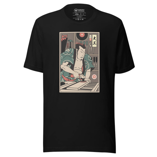 Samurai Carpenter 3 Wood Artisan Ukiyo-e Unisex T-Shirt - Samurai Original