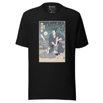 Jiu Jitsu Brazilian Martial Japanese Ukiyo-e Unisex T-Shirt 3 - Black / S