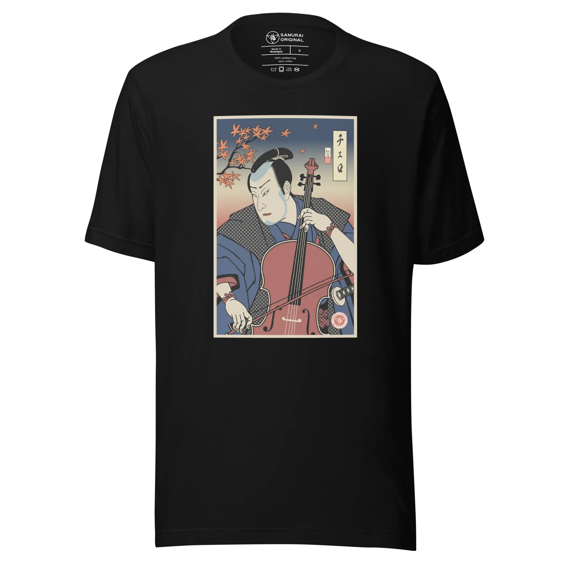 Samurai Cello Player Music Ukiyo-e Unisex T-Shirt - Samurai Original