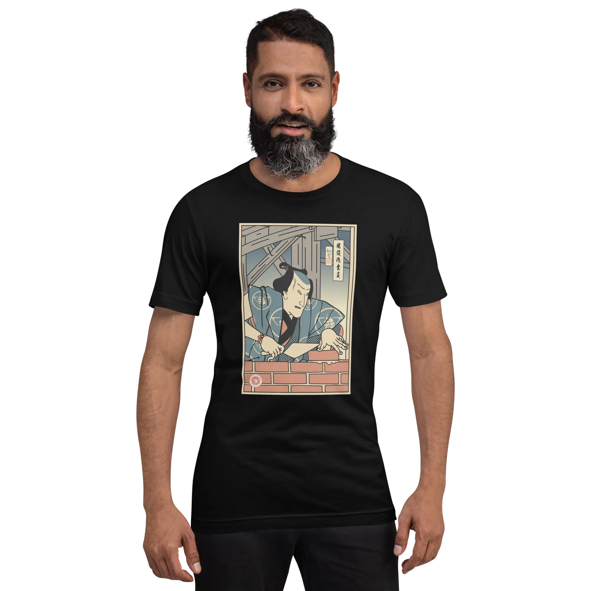 Samurai Builder Construction Worker Ukiyo-e Unisex T-Shirt - Samurai Original