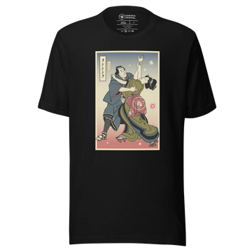 Samurai & Geisha Dancing Japanese Ukiyo-e Unisex T-Shirt - Samurai Original