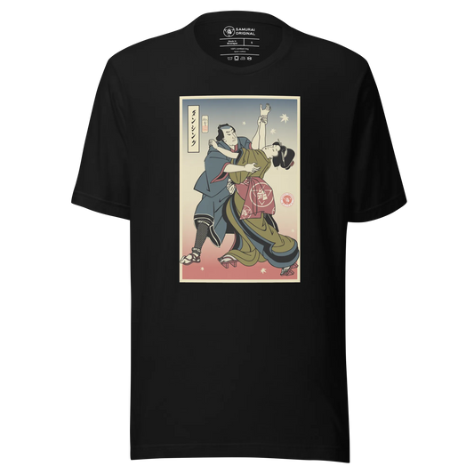 Samurai & Geisha Dancing Japanese Ukiyo-e Unisex T-Shirt - Samurai Original