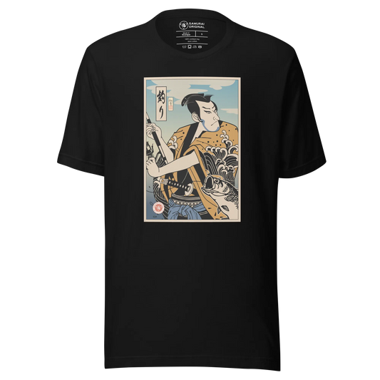 Samurai Fishing 2 Ukiyo-e Unisex T-Shirt - Samurai Original