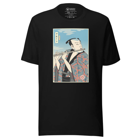 Samurai Flute Player Music Ukiyo-e Unisex T-Shirt - Samurai Original