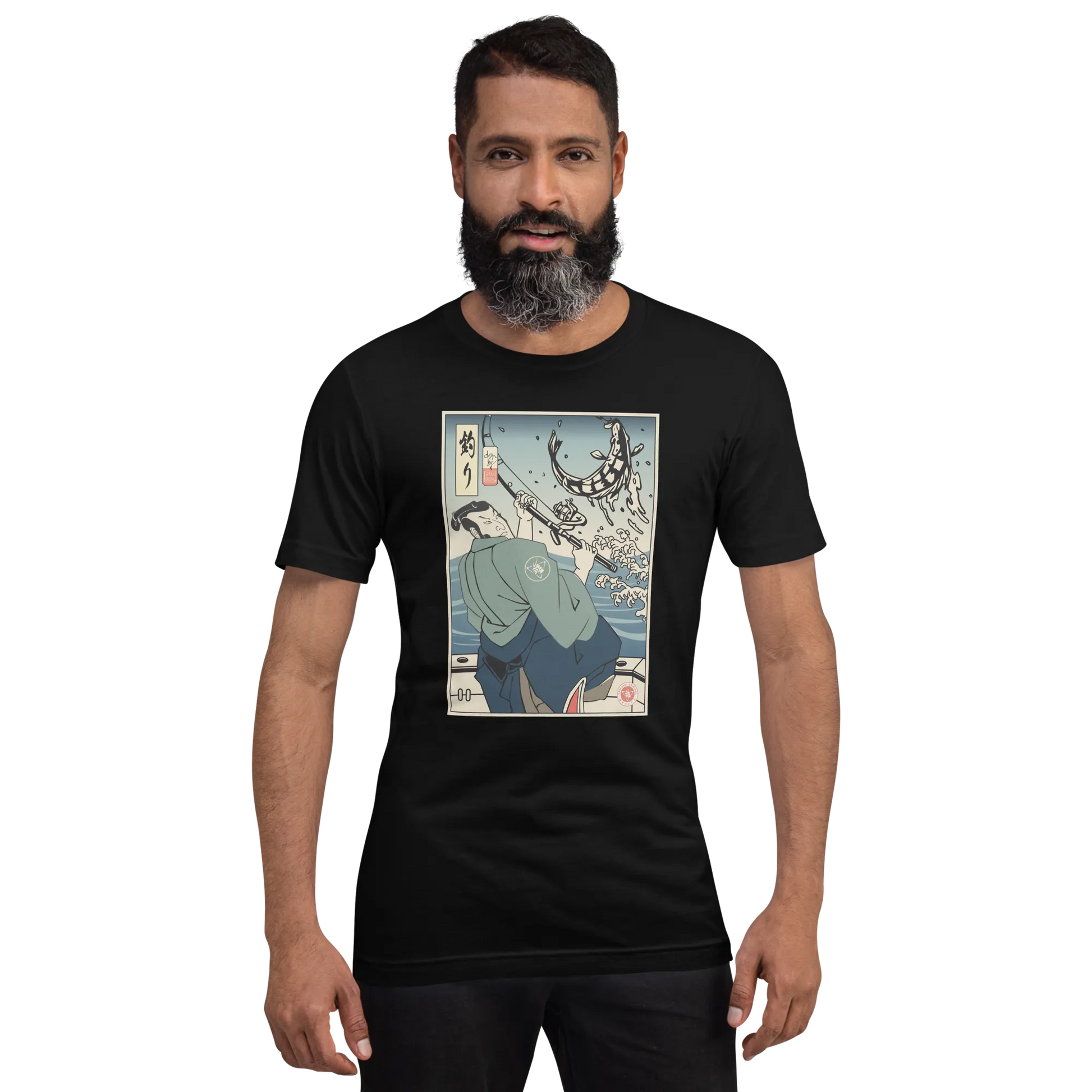 Samurai Fishing 3 Ukiyo-e Unisex T-Shirt - Samurai Original