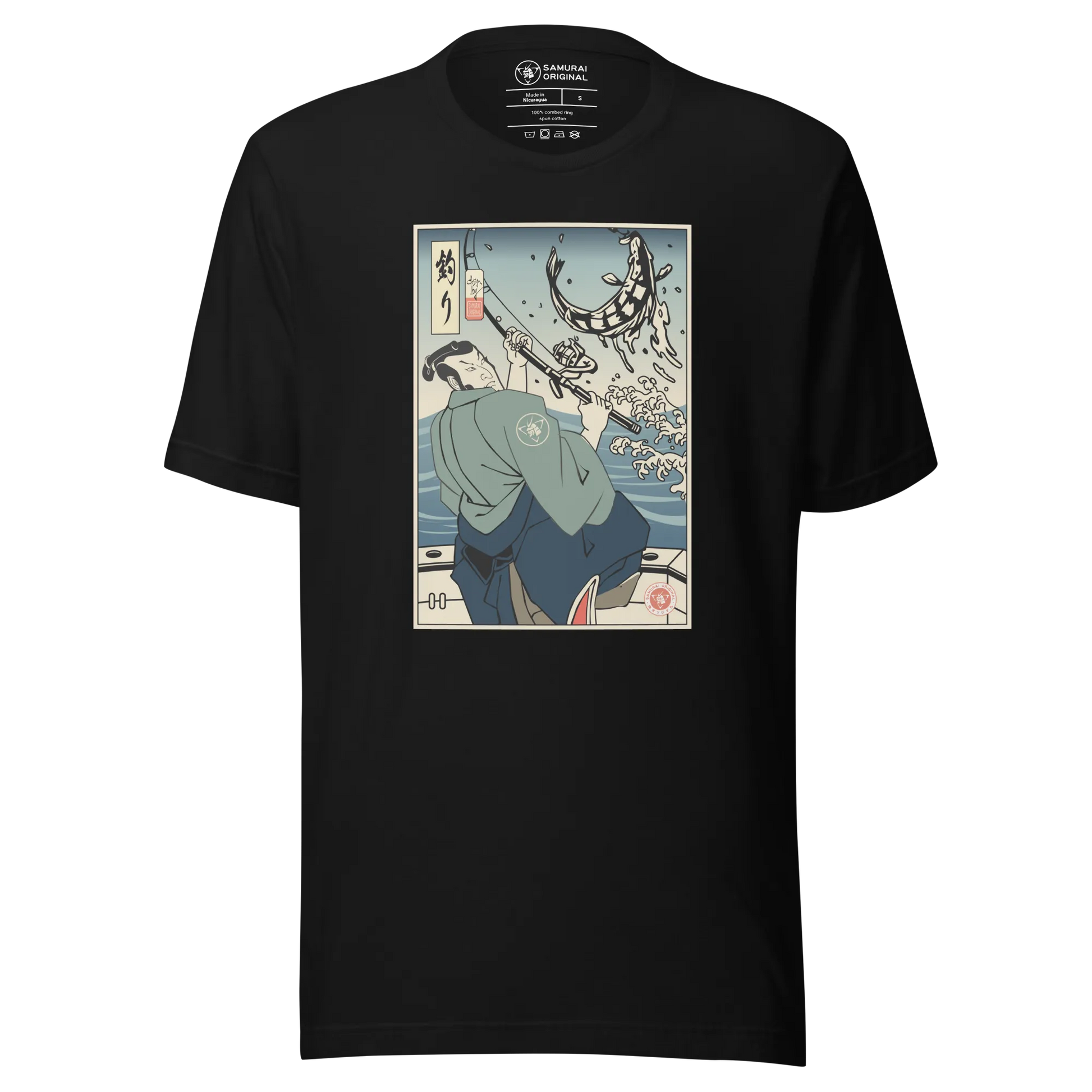 Samurai Fishing 3 Ukiyo-e Unisex T-Shirt - Samurai Original