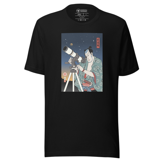 Samurai Astronomy Telescope Ukiyo-e Unisex T-Shirt - Samurai Original