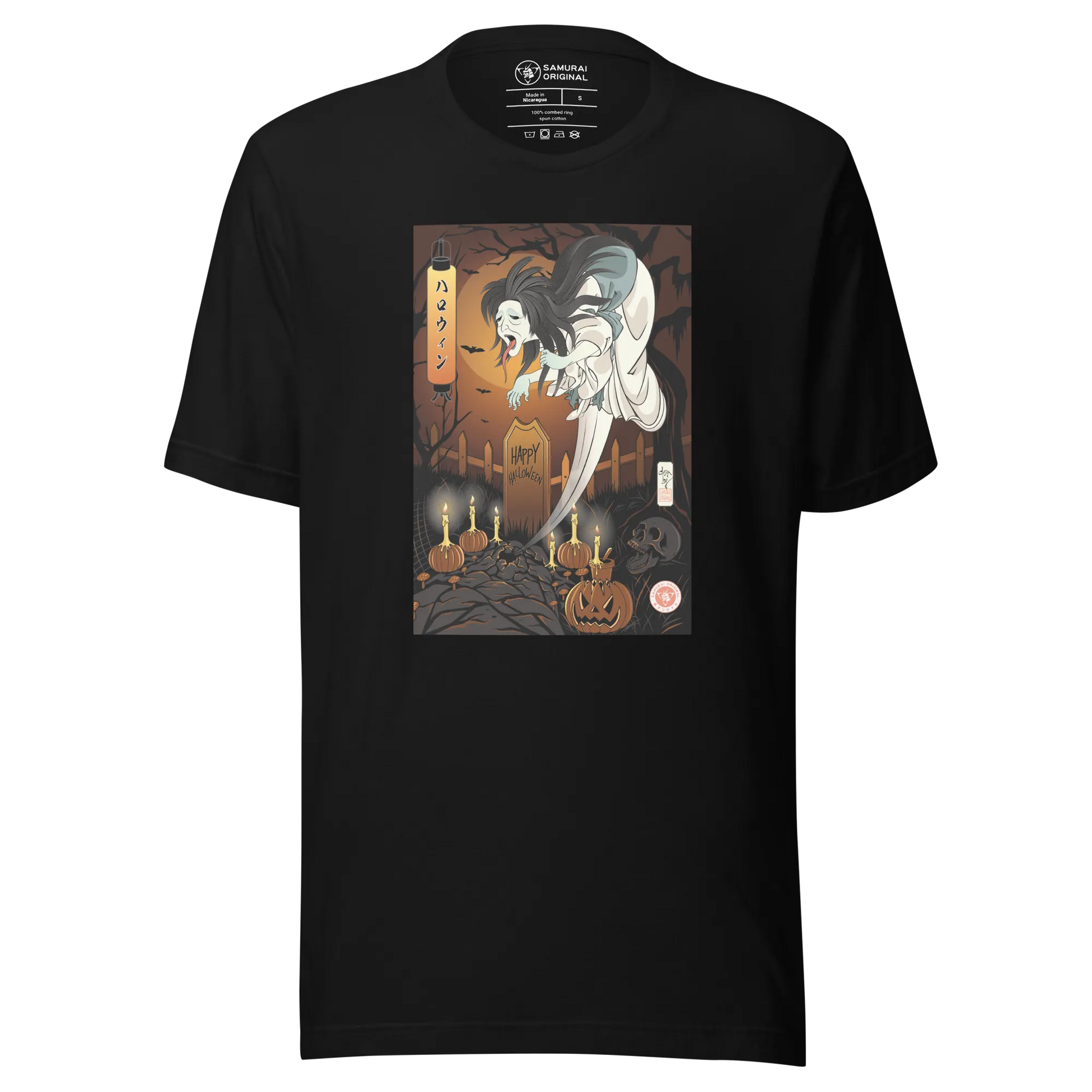 Halloween Horror Ghost Japanese Ukiyo-e Unisex T-Shirt - Black / S