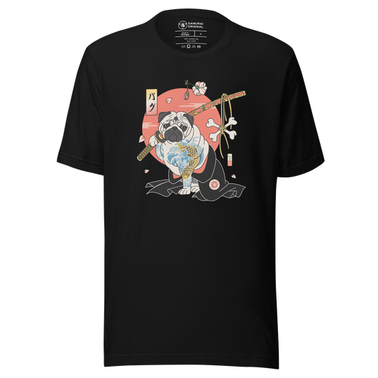 Samurai Pug Dog Ukiyo-e Unisex T-shirt