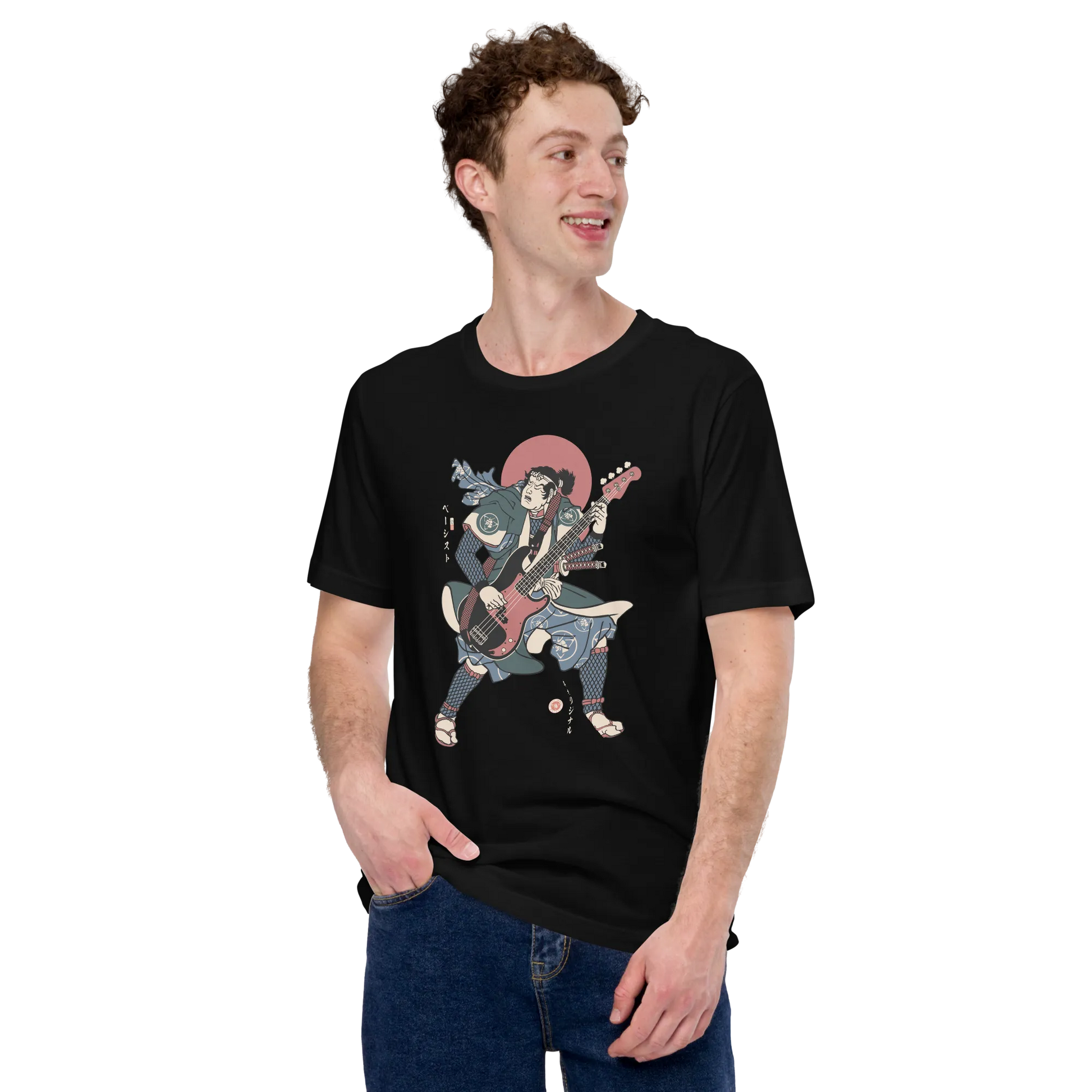 Samurai Bassist Player 4 Music Ukiyo-e Unisex T-Shirt - Samurai Original