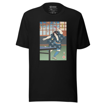 Samurai Play Table Tennis Ping Pong Ukiyo-e Unisex T-Shirt