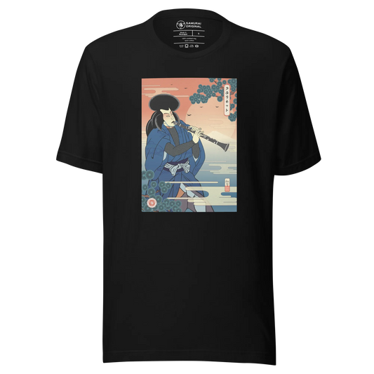 Samurai Clarinet Music Ukiyo-e Unisex T-Shirt - Samurai Original