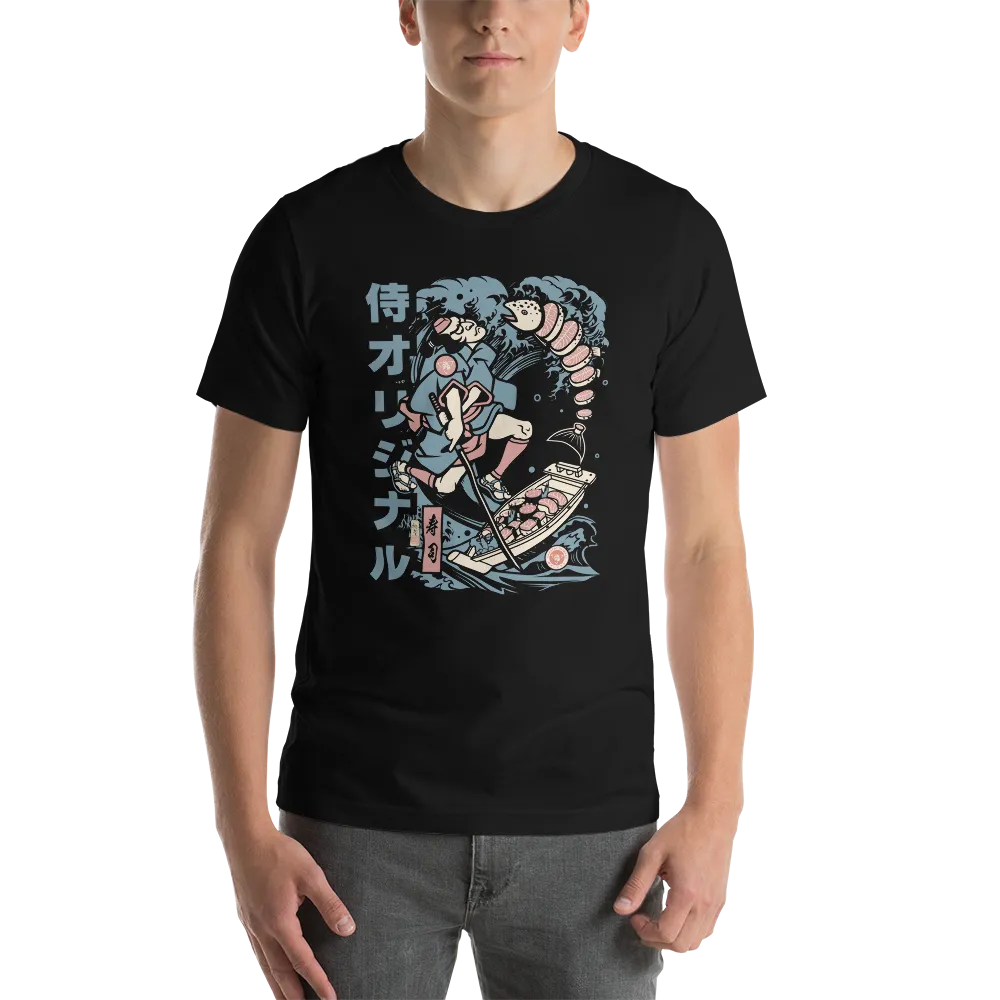 Samurai Sushi Japan's Food Ukiyo-e Funny Unisex T-Shirt -