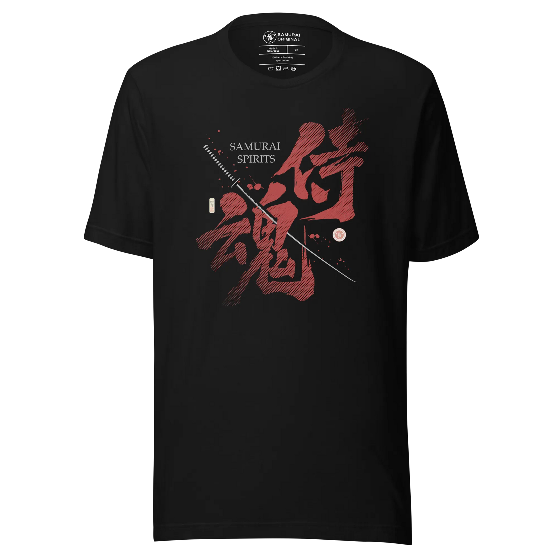 Samurai Spirits Kanji Calligraphy Unisex T-Shirt - Black / S