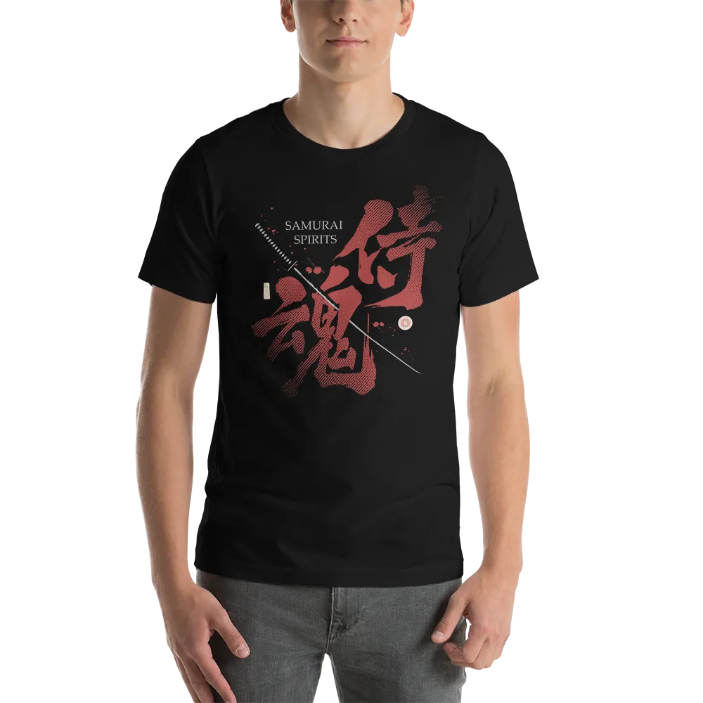 Samurai Spirits Kanji Calligraphy Unisex T-Shirt -