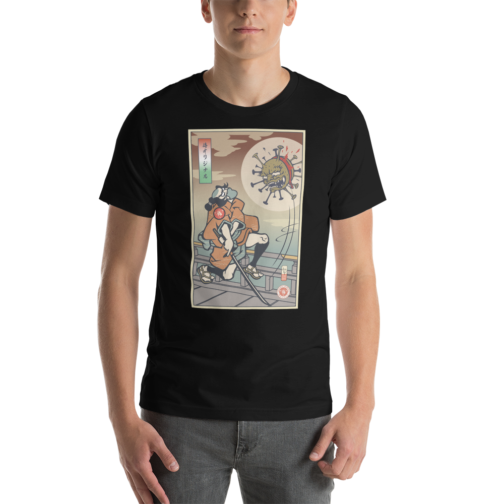 Samurai vs Virus Demon Ukiyo-e Unisex T-Shirt - Samurai Original