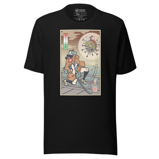 Samurai vs Virus Demon Ukiyo-e Unisex T-Shirt - Samurai Original