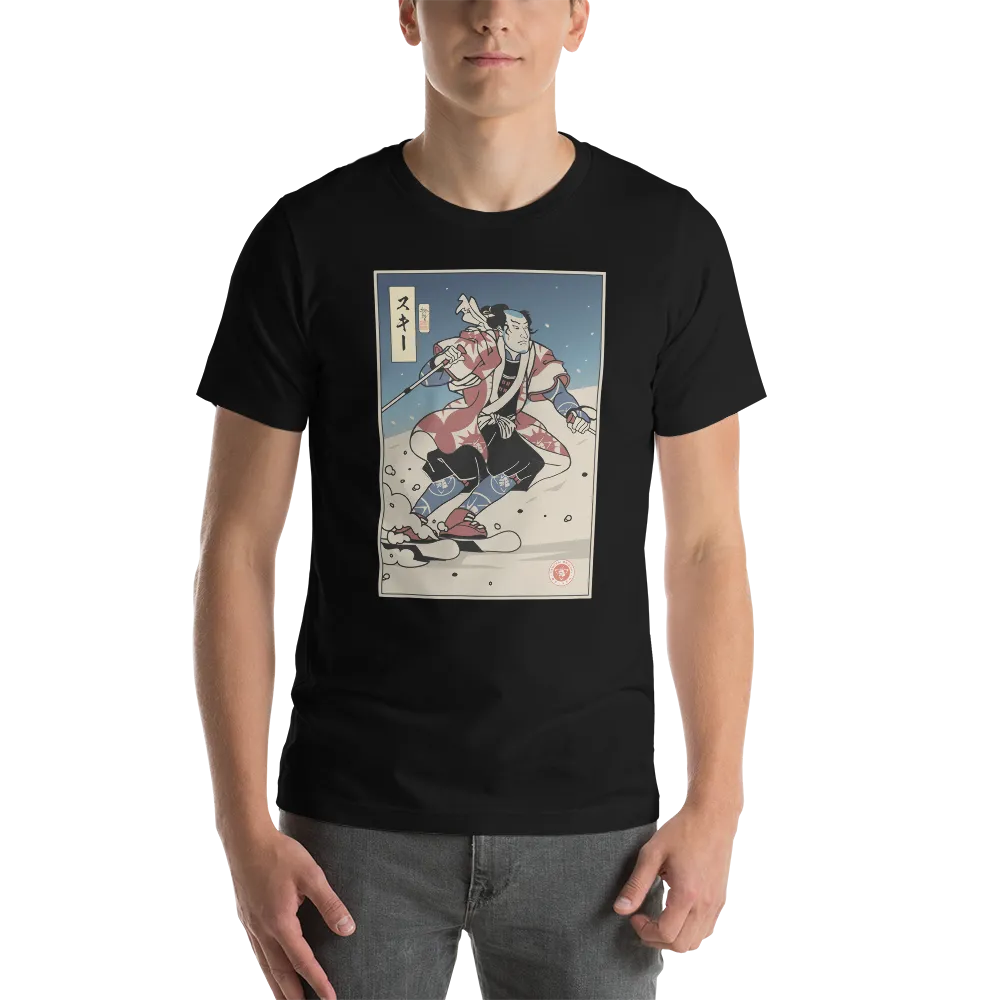 Samurai Ski 2 Winter Sport Ukiyo-e Unisex T-Shirt -