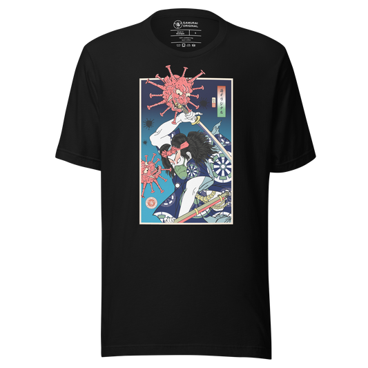 Samurai vs Virus Demon 2 Ukiyo-e Unisex T-Shirt - Samurai Original