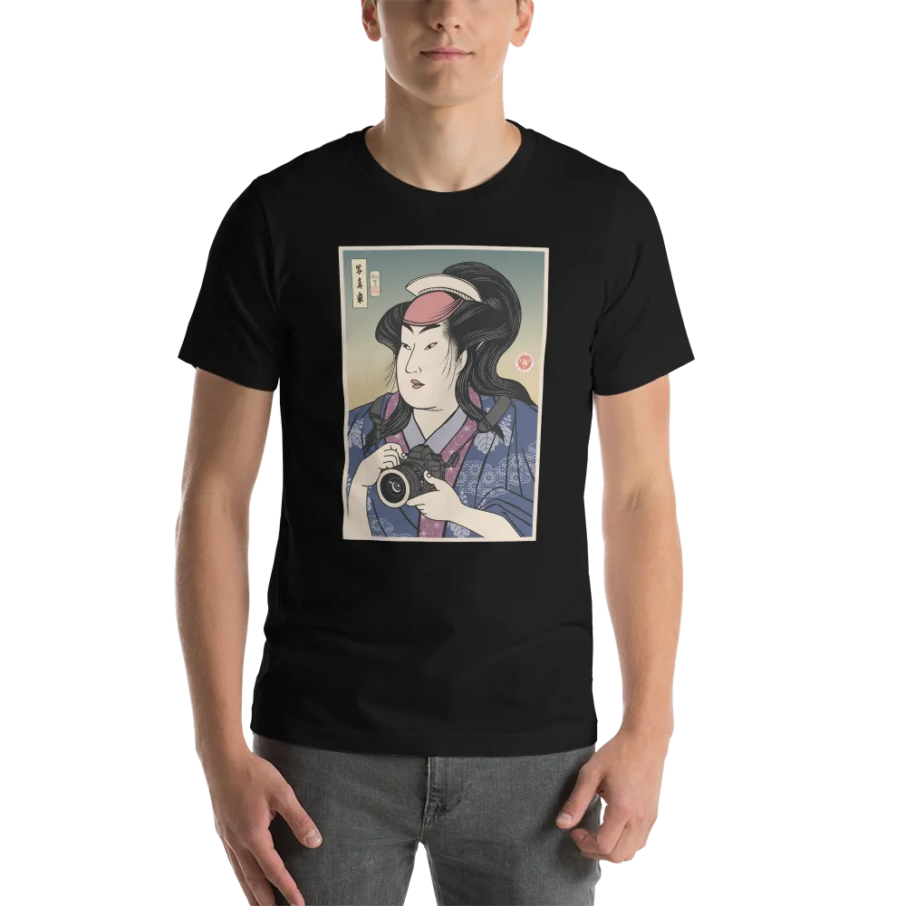 Onna Bugeisha Photographer Camera Japanese Ukiyo-e Unisex T-Shirt - Samurai Original