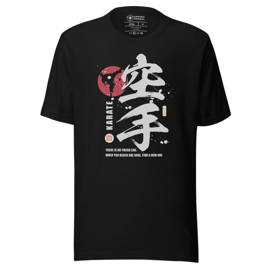 Karate Martial Quote Japanese Kanji Calligraphy Unisex T-Shirt - Black / S