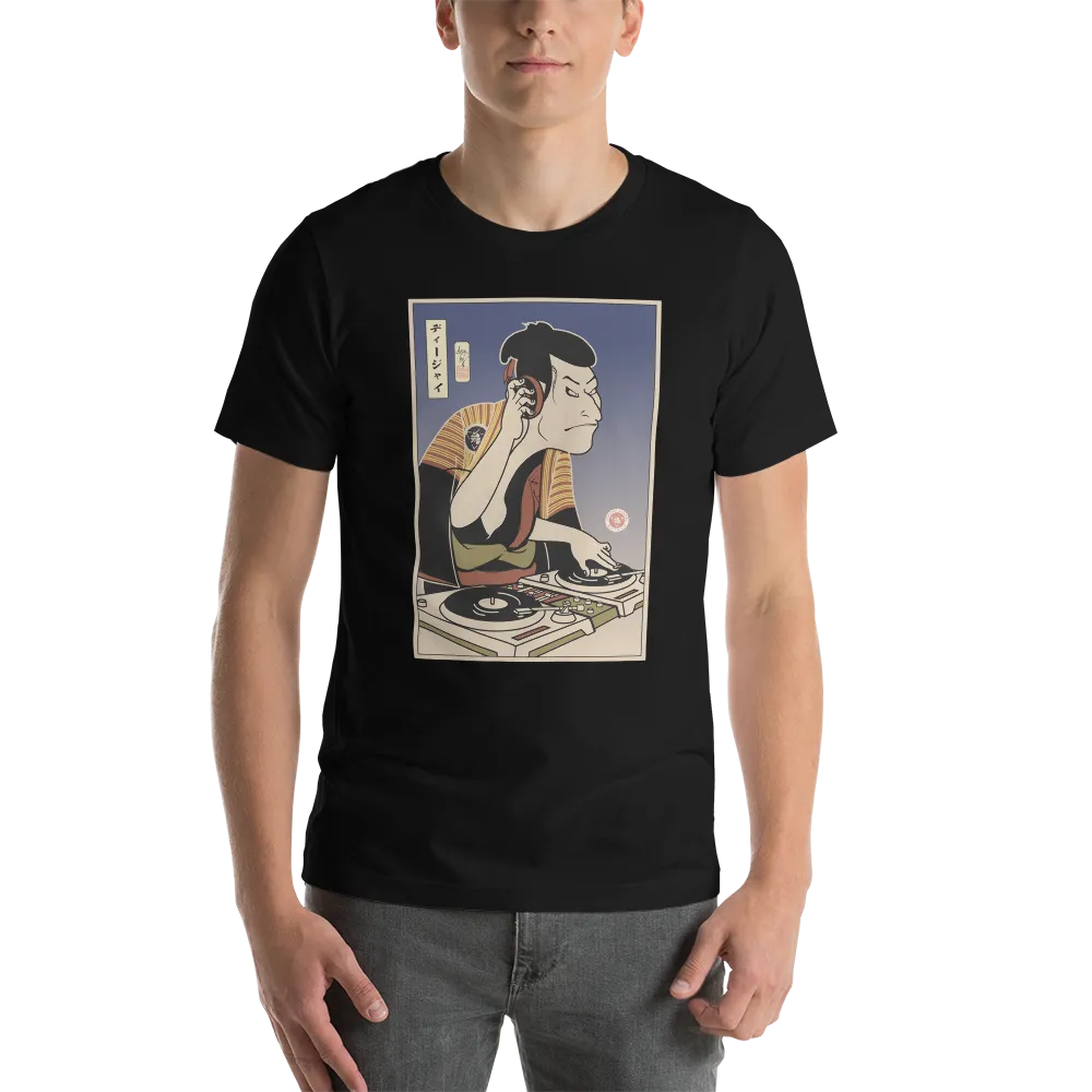 Otani Oniji DJ Turntable Music Japanese Ukiyo-e Unisex T-Shirt - Samurai Original