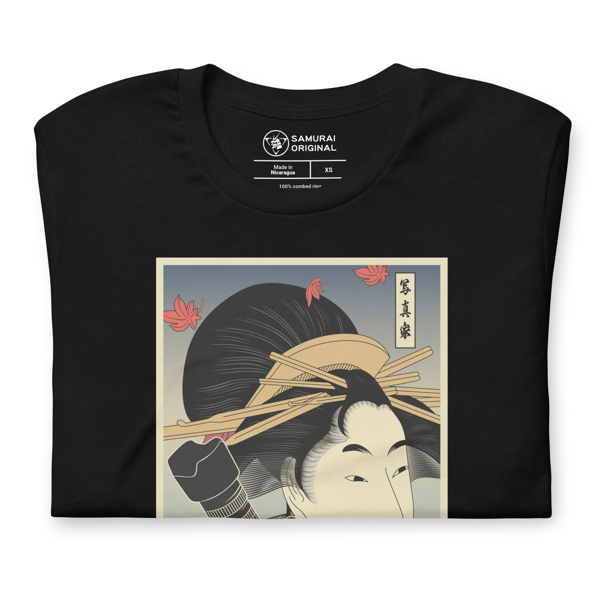 Geisha Photographer Camera Japanese Ukiyo-e Unisex T-Shirt -