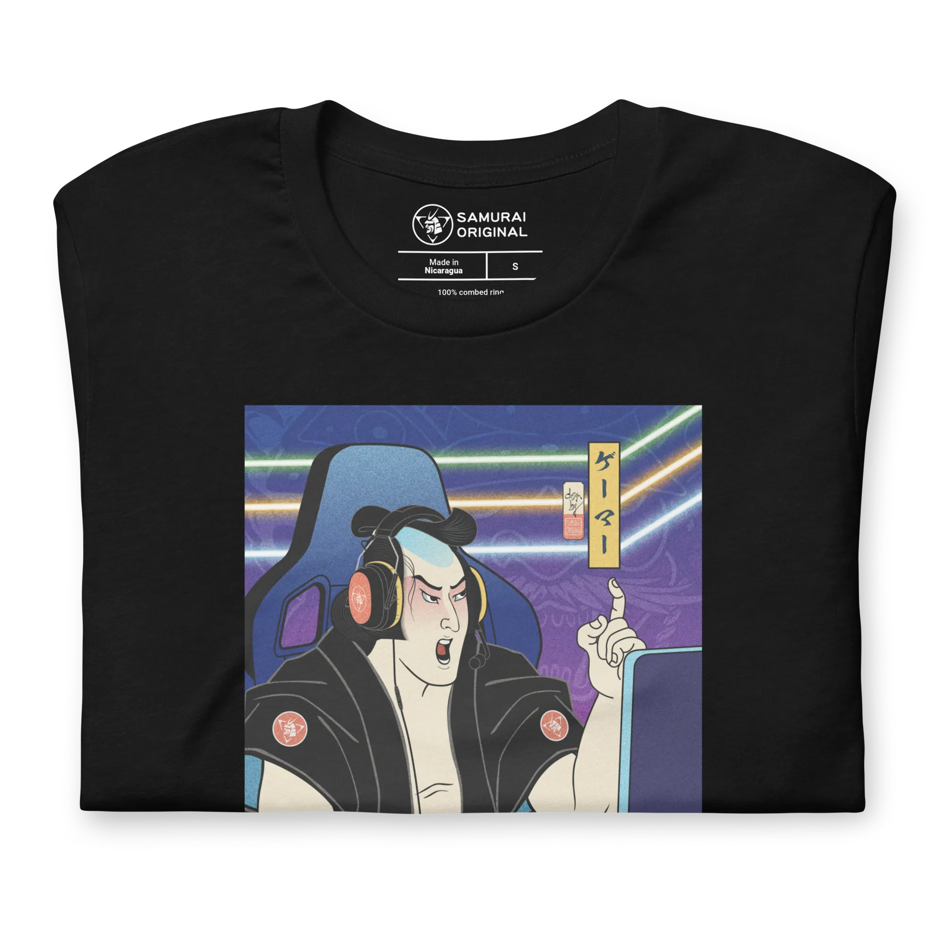 Samurai Gamer 2 Streamer Ukiyo-e Unisex T-Shirt - Samurai Original