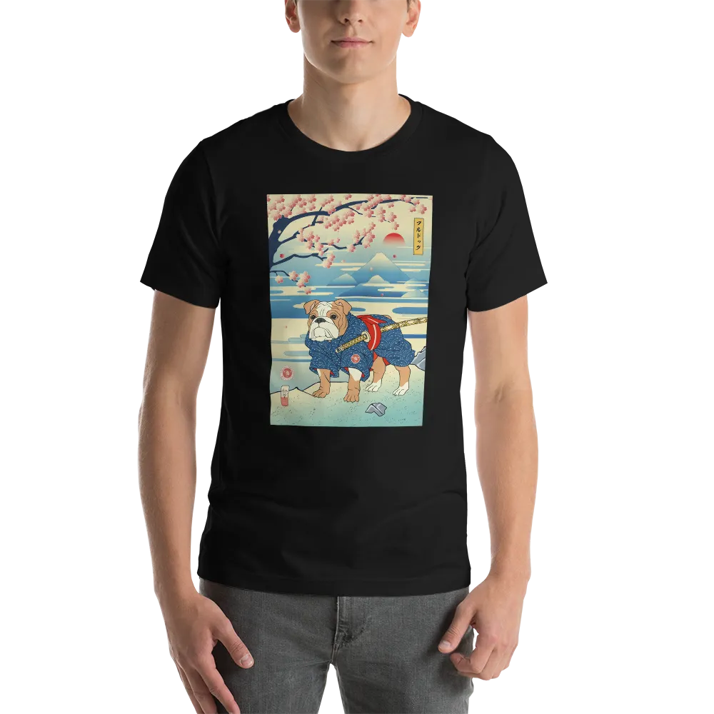 Dog Bulldog Japanese Ukiyo-e Unisex T-Shirt -