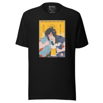 Samurai Drinks Beer Ukiyo-e 3 Unisex T-shirt