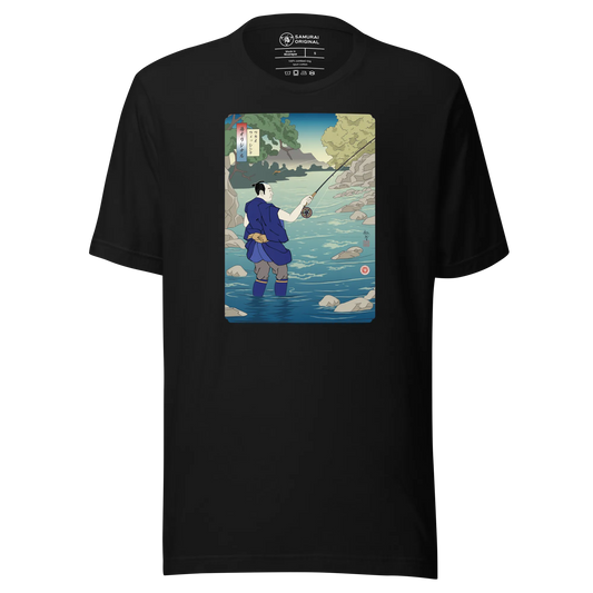 Samurai Fly Fishing Ukiyo-e Unisex t-shirt - Samurai Original