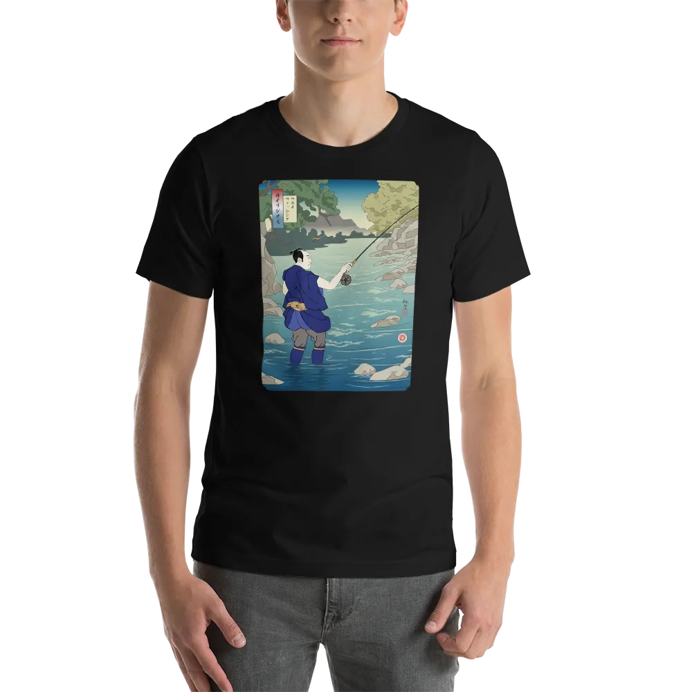 Samurai Fly Fishing Ukiyo-e Unisex t-shirt - Samurai Original