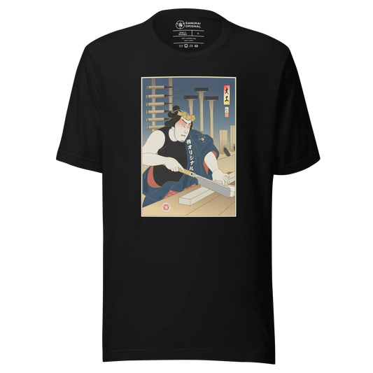 Samurai Carpenter 4 Wood Artisan Ukiyo-e Unisex T-Shirt - Samurai Original