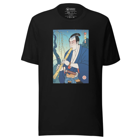 Samurai Play Shakuhachi Bamboo Flute Ukiyo-e Unisex T-shirt