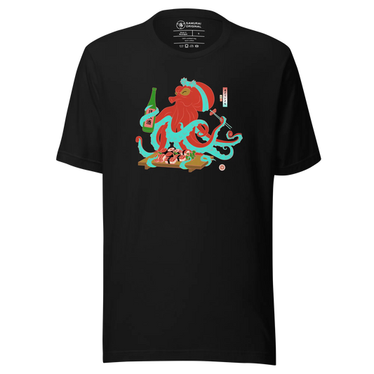 Octopus Sushi Japanese Ukiyo-e Unisex T-shirt - Samurai Original