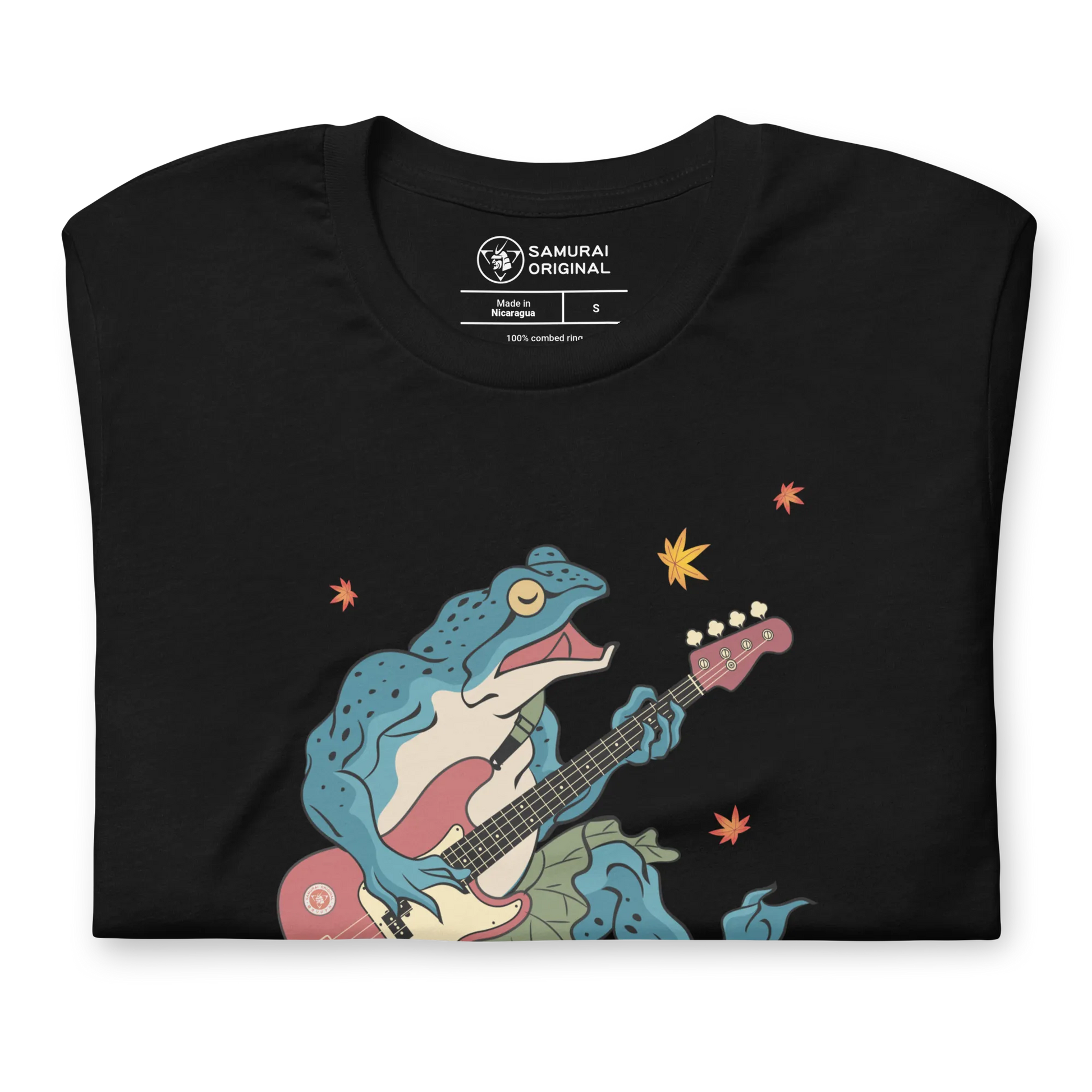 Frog Guitar Bass Funny Japanese Ukiyo-e Unisex T-shirt -