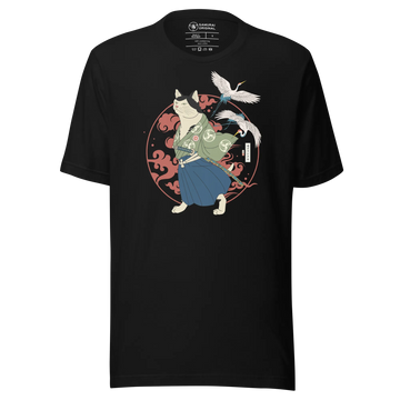 Cat Samurai Funny Japanese Ukiyo-e Unisex T-shirt 4 - Black / S