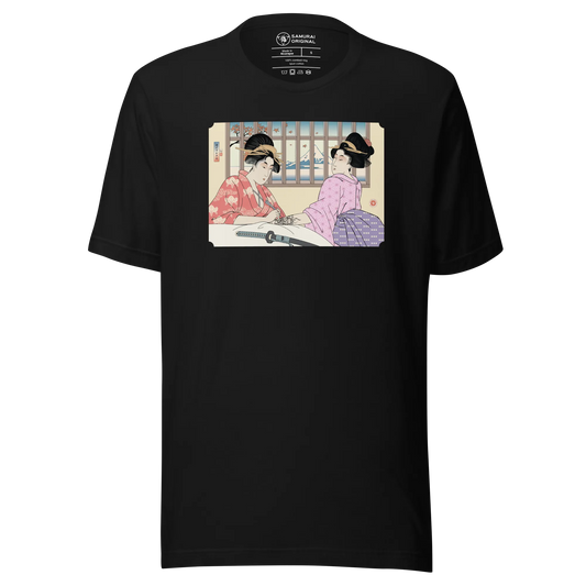 Geisha Henna Artist Japanese Ukiyo-e Unisex T-shirt - Black / S