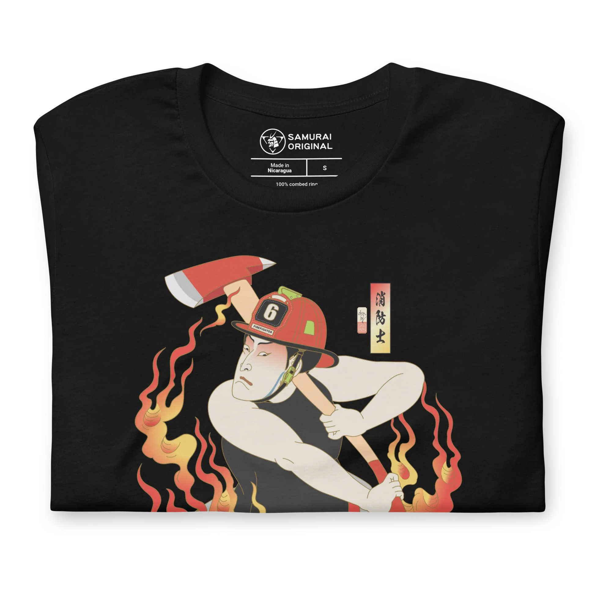 Samurai Firefighter Fireman Ukiyo-e Unisex T-shirt - Samurai Original