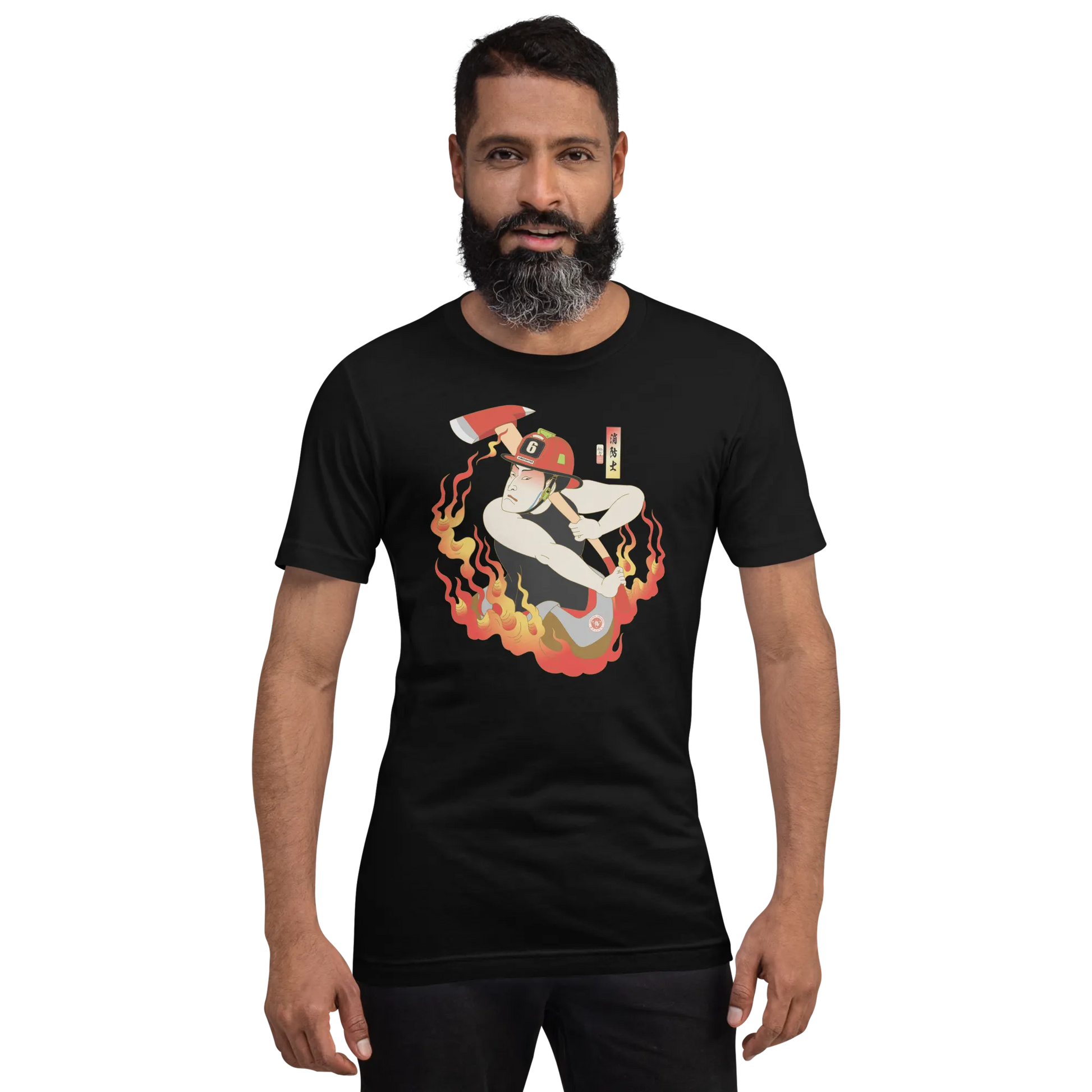 Samurai Firefighter Fireman Ukiyo-e Unisex T-shirt - Samurai Original