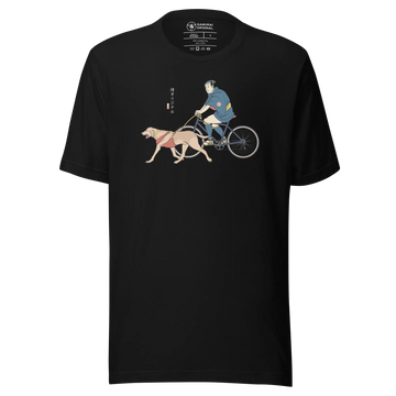 Samurai Cycling With DogLabrador Retriever Ukiyo-e Unisex T-shirt - Samurai Original