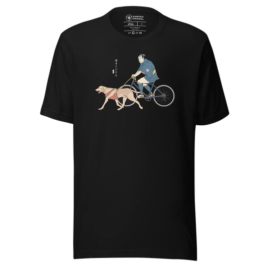 Samurai Cycling With DogLabrador Retriever Ukiyo-e Unisex T-shirt - Samurai Original