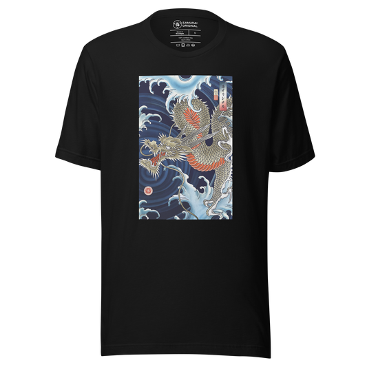 Dragon Japanese Ukiyo-e Unisex T-shirt - Black / S