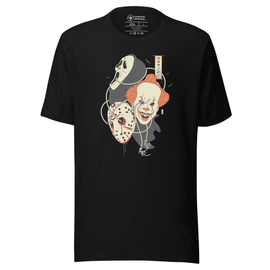 Halloween Mask Japanese Ukiyo-e Unisex T-shirt - Black / S