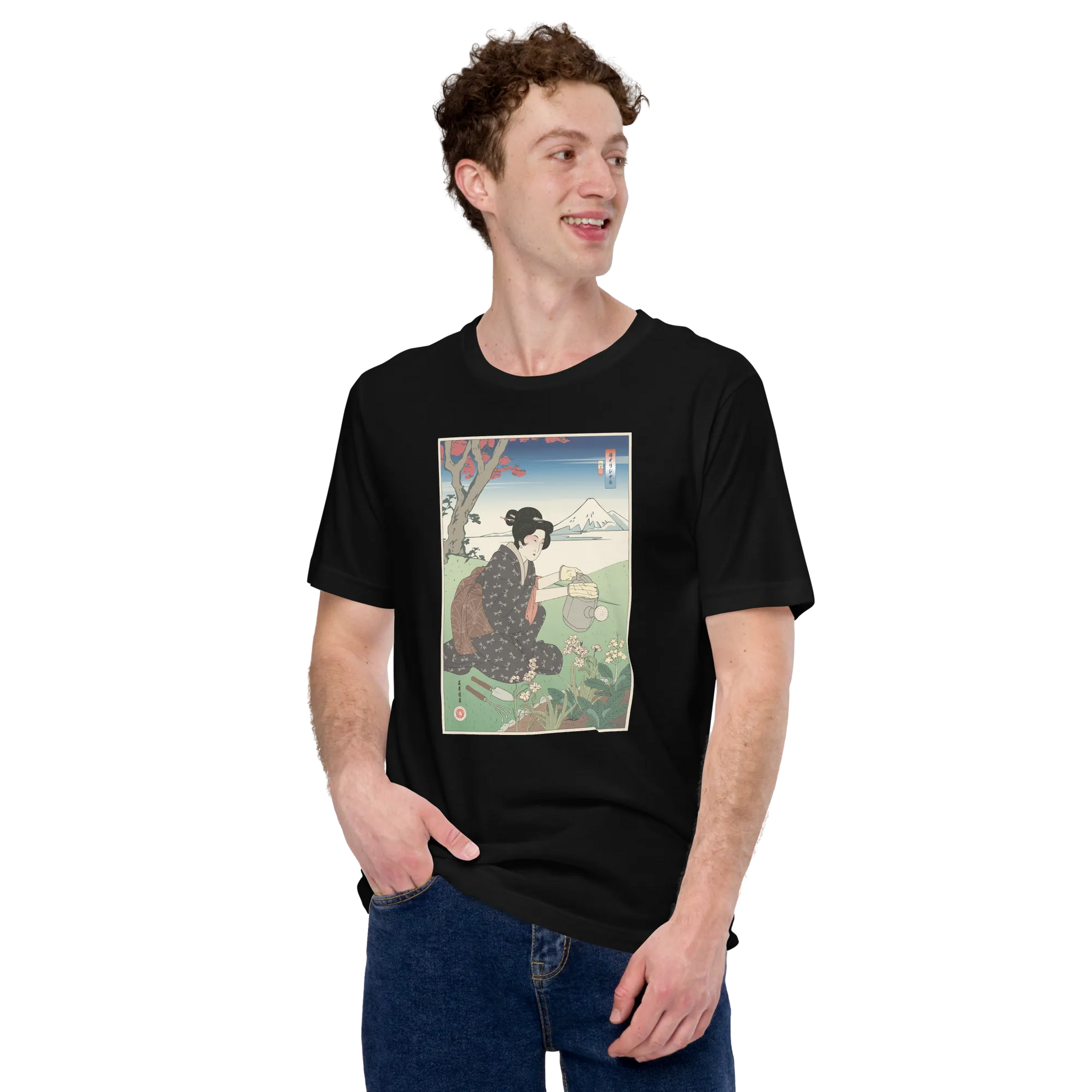 Geisha Gardening Japanese Ukiyo-e Unisex T-shirt -