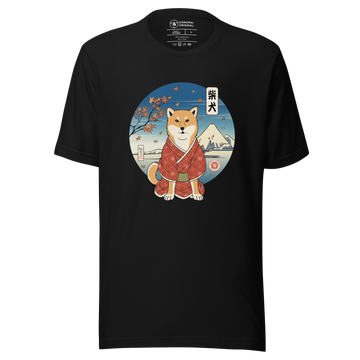 Dog Shiba Inu Funny Japanese Ukiyo-e Unisex T-Shirt - Black / S