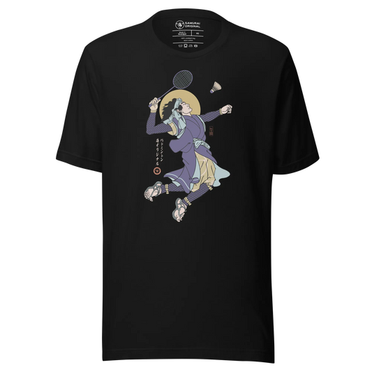 Samurai Badminton Player 2 Sport Ukiyo-e Unisex T-Shirt - Samurai Original